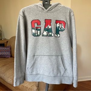 EUC GAP Kids Hoodie with Snow Capped Mountains